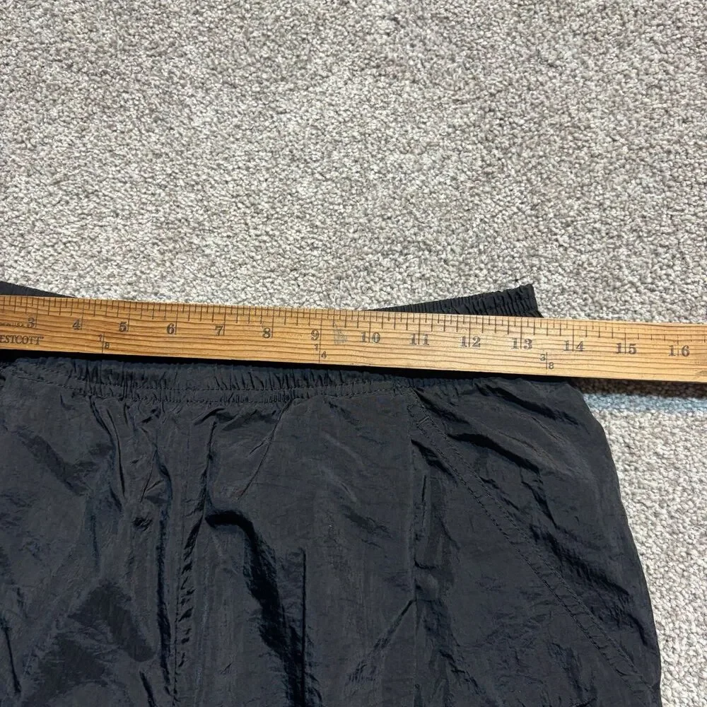 Nike Vintage Track Pants Mens M Black Nylon Windbreaker Joggers Zip Ankle 90's